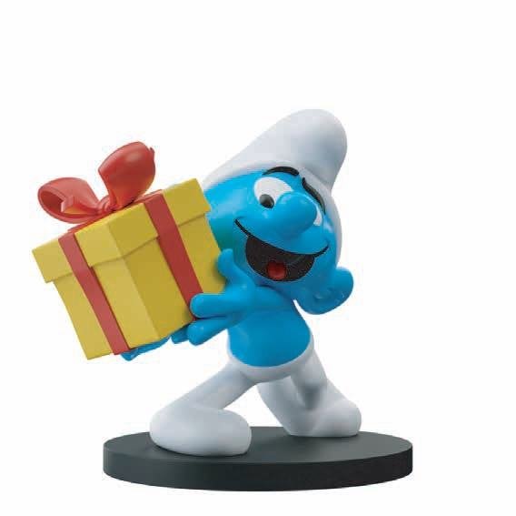 Figurine Les Schtroumpfs smurfs jokey with gift resin